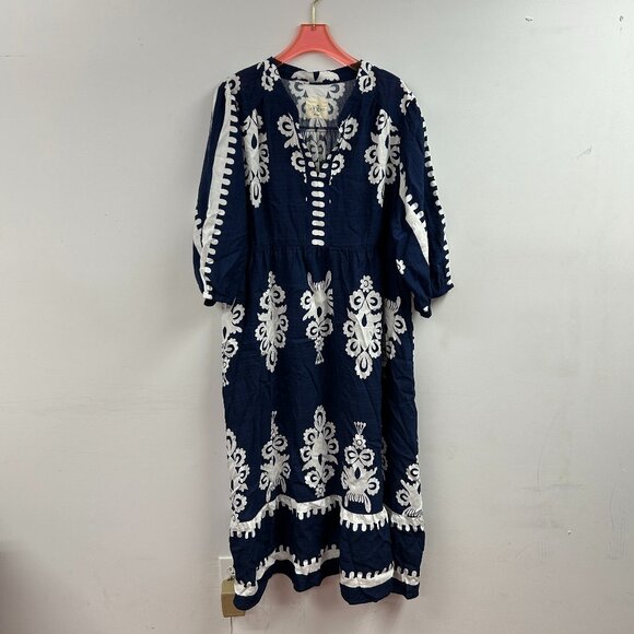 Desert Bloom Embroidered Midi Dress - WK9343 - Picture 1 of 2